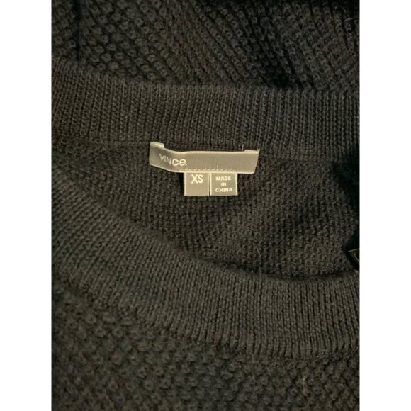 Vince Navy Blue Waffle Knit Asymmetrical Zip Sweater Cardigan, Size XS - Picture 6 of 6